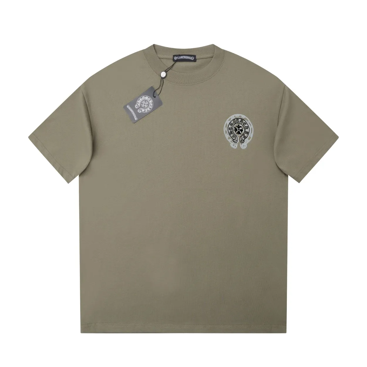 🅿️Home05 High quality ✨Cro❤✨🆕Classic logo letter pattern short sleeves. Official website synchronization, pure cotton fabric at the counter! Comfortable against the skin, durable and easy to wear, classic and simple logo design, meticulous original craftsmanship, customized 290G same vat dyed fabric, very comfortable to the touch, latest brick cabinet synchronization, OS off-shoulder version, fashionable and personalized, super versatile and good-looking, very suitable for both men and women, a must-have style, tag, collar label, washed wheat, complete with three labels, white, blue, green, 3️⃣colors S M L XL